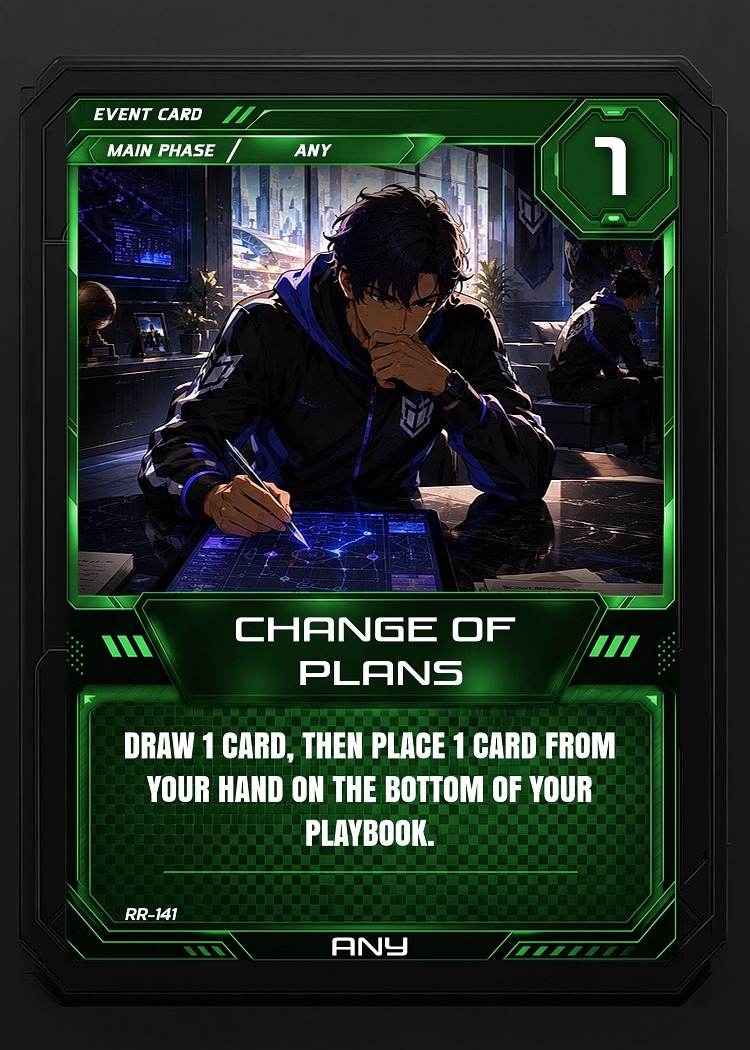 Change of Plans card